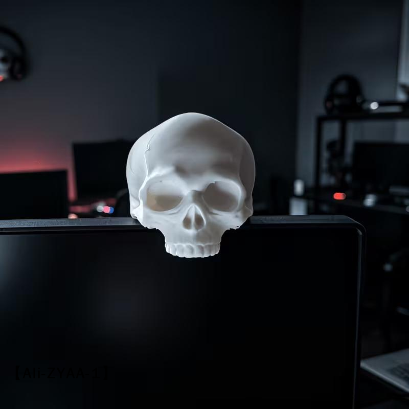 Gaming Accessories Monitor - 【A】Skull Head Monitor Decoration, Gothic Style
