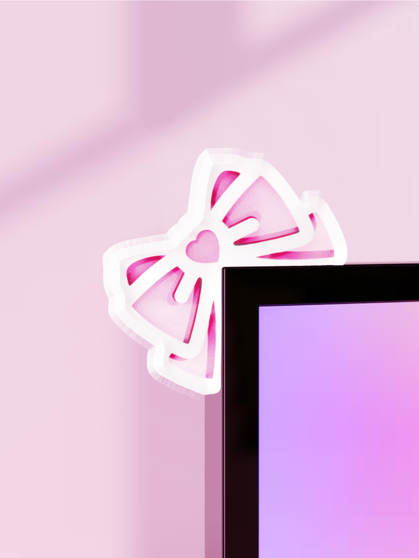 Kawaii Bow Monitor Decor Pink  - Gaming Accessories Monitor 评论和价格